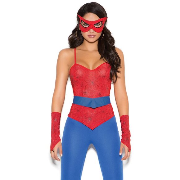Spider Super Hero Costume 5Pc Womens Size XL for Halloween Roleplay Cosplay - Picture 3 of 10